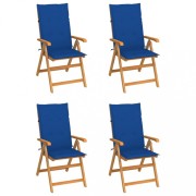 Záhradná stolička 4 ks teak / látka Dekorhome