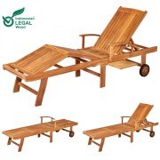 Záhradné ležadlo polohovacie D9044 teak Dekorhome