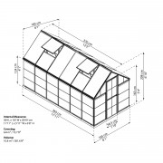 Palram hybrid 6x12 polykarbonátový skleník