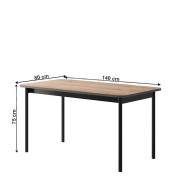 Jedálenský stôl BERGEN BL140 dub jackson hickory / grafit