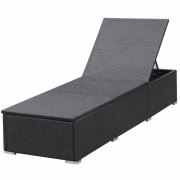 Záhradná lehátka 2 ks čierna / krémová Dekorhome