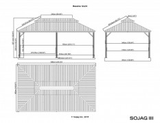 Záhradný altánok 3,6 m hliník / oceľ Dekorhome