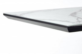 Rozkladací jedálenský stôl DIESEL biely mramor / čierna