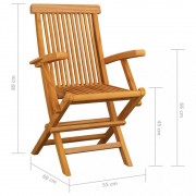 Záhradná stolička 2 ks teak / látka Dekorhome