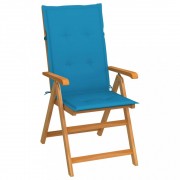 Skladacia záhradná stolička s poduškami teak / látka Dekorhome