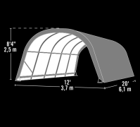 Prístrešok pre kone Hadar 370x610x250cm 22,6m²