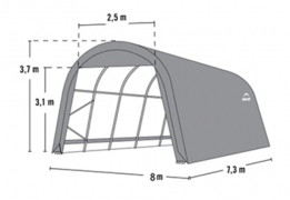 Prístrešok Round Frame Garage 58 m²