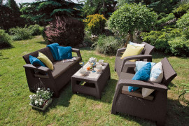 Záhradný set CORFU plast / látka