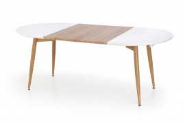 Jedálenský stôl rozkladací CALIBER biela / dub san remo