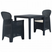 Záhradný bistro set 3 ks plast Dekorhome