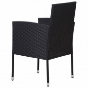 Záhradné stoličky 2 ks čierna / biela Dekorhome
