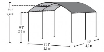 Plachtový prístrešok na auto 270 x 490 cm piesková Dekorhome