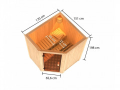 Interiérová fínska sauna 170 x 151 cm Dekorhome