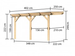 Drevená pergola CLASSIC 1B 402x250 cm Dekorhome