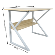 Pracovný stôl s policou TARCAL dub / biela