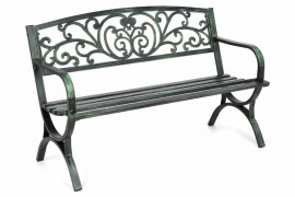 Záhradná lavička s patinou oceľ / liatina