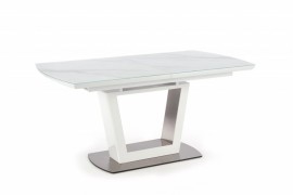 Rozkladací jedálenský stôl BLANCO mramor / biela