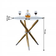 Jedálenský stôl DONIO 80 cm biela / zlatá