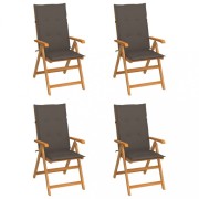 Záhradná stolička 4 ks teak / látka Dekorhome