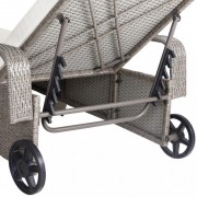 Ratanové lehátko D94202 sivá / krémová Dekorhome