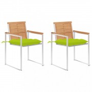 Záhradná stolička 2 ks teak / látka Dekorhome