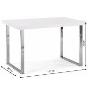Jedálenský stôl TALOS biela lesk / chróm