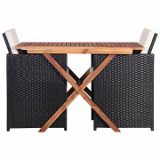 Záhradný bistro set 3 ks hnedá / čierna Dekorhome