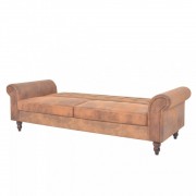 Rozkladacia Chesterfield pohovka hnedá Dekorhome