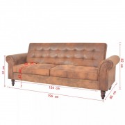 Rozkladacia Chesterfield pohovka hnedá Dekorhome