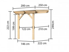 Drevená pergola CLASSIC 1A 200x250 cm Dekorhome