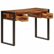Písací stôl s 2 zásuvkami masívne drevo / oceľ Dekorhome