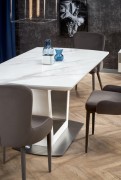 Rozkladací jedálenský stôl BLANCO mramor / biela