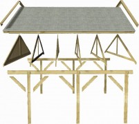 Drevený prístrešok / carport 297x660 cm Dekorhome