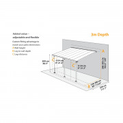 Palram Sierra 3000 bielá 3 x 3 hliníková (montovaná) pergola