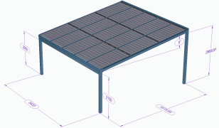 Hliníkový solárny prístrešok NEAPOL 545x551 cm