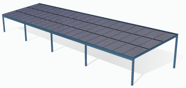 Hliníkový solárny prístrešok NEAPOL 545x551 cm