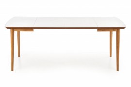 Jedálenský rozkladací stôl BRADLEY 140/185 biela / dub lefkas