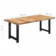 Jedálenský stôl masívne drevo / oceľ Dekorhome