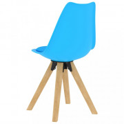 Jedálenská stolička 4 ks plast / umelá koža / buk Dekorhome