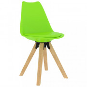 Jedálenská stolička 2 ks plast / umelá koža / buk Dekorhome