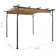 Pergola so zaťahovacou strechou 3 x 3 m Dekorhome