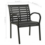 Záhradné stoličky 2 ks čierna Dekorhome