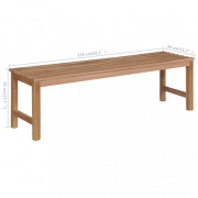 Záhradná lavica s poduškou 150 cm masívne teak Dekorhome