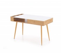 Písací stôl B45 dub zlatý / bílá