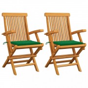 Záhradná stolička 2 ks teak / látka Dekorhome