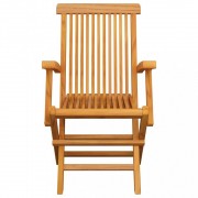 Záhradná stolička 2 ks teak / látka Dekorhome