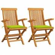 Záhradná stolička 2 ks teak / látka Dekorhome
