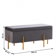 Lavica s úložným priestorom GRAL sivá / zlatá