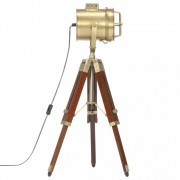 Stojaca lampa kov / drevo Dekorhome