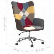 Otočné relaxačné kreslo patchwork látka / kov Dekorhome